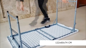 SPEEDS Meja Jualan Lipat Meja Plastik Lipat Meja Piknik Pameran Serbaguna Persegi Panjang 038-2