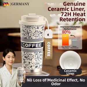 Ceramic Lined Traditional Herbal Tea Insulated Bottle Non-Coating Large Capacity Portable