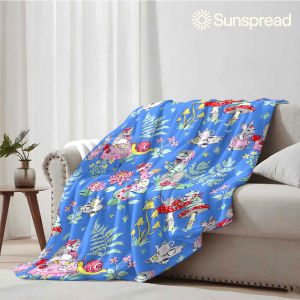 Beast Kingdom | Forest Animal Tea Party Soft Warm Flannel Blanket Lightweight Cozy Christmas Halloween Home Decor Room