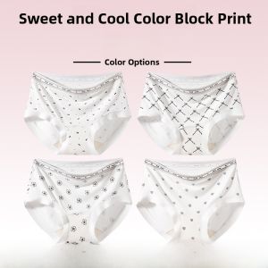 Miiow | Pure Cotton Triangle Womens Underwear Cat Lady Summer New Style Comfortable Briefs Anti-Bacterial Mid-Waist Design Non-Squeezing Butt