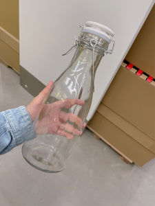 Portable Sealed Glass Bottle for Fermenting Fruit And Vegetable Juice 1000ml Large Diameter Home Use Storage Container for Alcohol