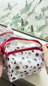 Túi bóp đựng đồ makeup xinh size mini có thể gấp gọn treo xách mang đi chơi tiện lợi cho bạn gái