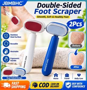 Jbmbhc hai mặt chân scraper Lưỡi bằng thép không gỉ gót chân máy xay loại bỏ cứng vết chai da chết khô ướt dũa móng chân tay cầm thoải mái dụng cụ chăm sóc chân 11.5cm Chiều dài