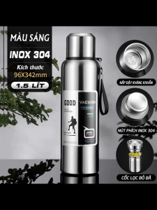 Bình giữ nhiệt Fashion Vacuumpot Inox304 cao cấp an toàn sức khỏe. Dung tích 1.5 Lít.