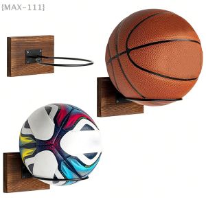 【No】Decorative Sports Ball Wall Rack Sturdy Wood/Metal Holder for Displaying Basketballs Soccer Balls as Home Decor