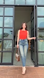 กางเกงยีนส์ เอวสูง เป็นบอยผ้ายีนยืดนะคะ No.JH2791# ไม่รัดรูป รุ่นนี้ผ้ายีนส์เนื้อหนา นิ่มสุดๆ เป็นทรงยอดฮิตใส่ง่าย