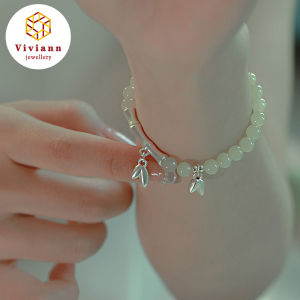 Viviann Original Jade Bracelet S925 Sterling Silver Bamboo Jade Bracelet Charms Luxury Fine Jewelry Beaded Bangle Women Holiday Gifts Jade Bracelet For Women Girls Amulet Jewelry Mothers Day Gifts Silver Wrist Ladies Wear Jewelry