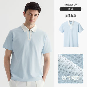 Loose Fit Mens Polo Shirt Half Zipper Short Sleeve Thin Outerwear Breathable Summer Fashion Urban Style Casual Top
