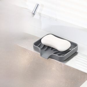 Narrow Edge Drain Mat Bathroom Sink Soap Tray Kitchen Sink Water Discharge Pad Long Rectangle Silicone Material for Dining Utensils