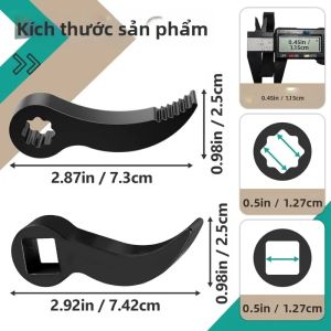 Bộ Dụng Cụ Tháo Lắp Trục Bán Nguyệt Kiểu Góc Xe Hơi 2 Món Bộ Chuyển Đổi Thanh Bẩy Dành Cho Dụng Cụ Sửa Chữa Bằng Thép Crom-Molypden 1/2 Ratchet