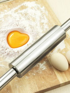 Stainless Steel Roller Rolling Pin Household Rolling Pin Dumpling Wrapper Noodles Dedicated Dry Rolling Stick Baking Rolling Pins Handy Gadget