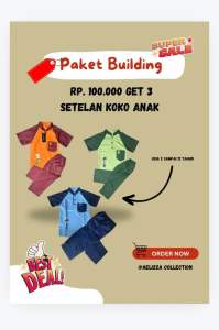 PAKET BUNDLING 100 DAPAT 3 PCS SETELAN KOKO KURTA KARAKTER ANAK 1-12 TAHUN
