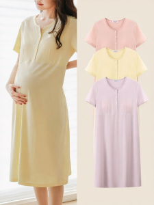 MIDULI | Breastfeeding Nursing Sleep Dress Thin for Summer