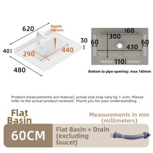TEM | Single Half-Embedded Square Ceramic Basin