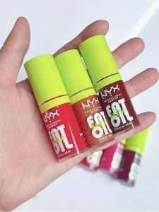 Nyx Plump Lip Oil Hydrating Gloss Shiny Orange Sparkle Sakura Pink Water Light Lip Glaze สีติดทนนาน ใช้งานง่าย