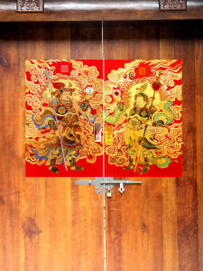 ภาพปีใหม่ไฉน ประตูบ้าน ประตูหน้าบ้าน ปี 2025 ปีงู สติกเกอร์ตกแต่งประตู คู่รักเทพเจ้ากวนอุ้ยและไฉน เหมาะสำหรับการย้ายบ้านและวันหยุดฤดูร้อน