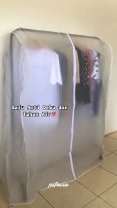 Cover Rak Baju Stand Hanger Anti Debu Pelindung Jemuran Pakaian Besar Bahan PEVA Waterproof BS STORE