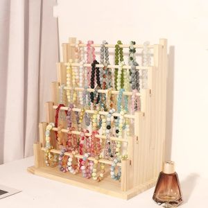 ทนทานสร้อยข้อมือไม้ขาตั้งจอแสดงผล Multistep บันได 4/6 ชั้นเครื่องประดับ Strong รับน้ําหนักสร้อยข้อมือผู้ถือ