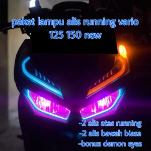 lampu alis vario 125 150 new running sepaket demon eyes lampu alis slim