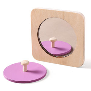 Montessori Mirror Puzzle Baby Safe Mirror Toys Removable Cover Visual Tracking Toys Self Awareness Hand Eye Coordination Gifts