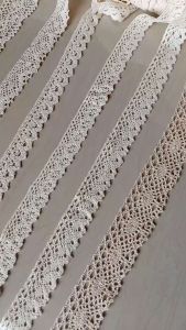 Renda rajut motif renda blaco motif hias baju mukena hijab