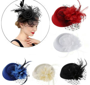 Fascinator Feather Hats Headband Womens Flower Brides Hair Accessories Wedding