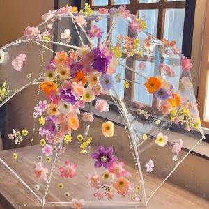 Thảm Họa Hoa Mưa Cặp Đôi Dày Chụp Ảnh Trang Trí Thời Trang Phong Cách Đường Phố Thường Ngày Nhựa Cầm Tay Mùa Hè