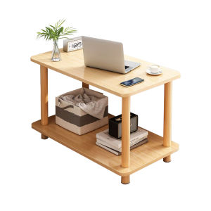 โต๊ะกลางโซฟามินิมอล ทรงสี่เหลี่ยม มาพร้อมกับชั้นวางของ ผลิตจากไม้เเท้ เเข็งเเรงทนทาน