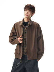 WUKONGYOUHUO | Check Design Faux Two Piece Jacket Spring