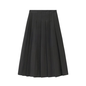 Asymmetric Pleated Slim Fit A-line Midi Skirt