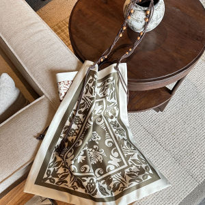 Printed Floral Tote Bag Womens Single Shoulder Crossbody Bag Travel Leisure Handbag Nylon Material Fashionable Autumn Style