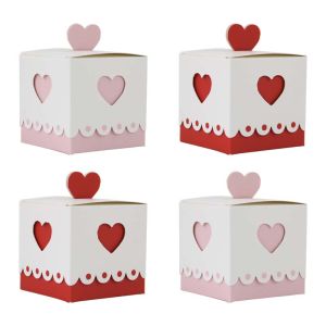 25PCS New Cute Nice Valentine Theme Heart Small Paper Box Party Favor Candy Gift Box Treat Box