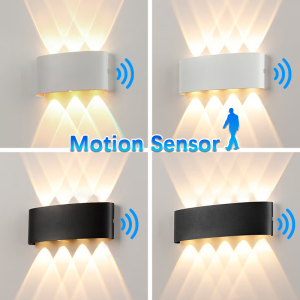 Led Up & Down Wall Lamp Motion Sensor Waterproof Lighting Garden Decoration AC85-265V Indoor&Outdoor Wall Lights For Living Room