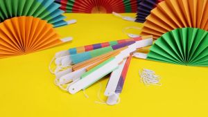 ชุดพัดกระดาษ (ชุด 6 ชิ้น 3 ขนาด) แบบเนอร์ ฉากหลังสำหรับตกแต่งงานปาร์ตี้ Party Supplie