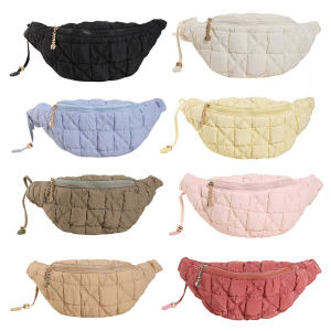 【NEW】 Women Puffer Shoulder Bag Large Capacity Quilted Bag Soft Solid Color Cotton Lightweight Travel Daily Bag for Female