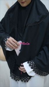 Nelula - Bergo Umroh Dan Haji Jumbo Bahan Katun Premium Kantong Saku Anti Copet Warna Hitam Putih