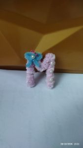 keychain kawat bulu huruf inisial