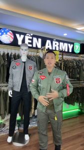 Áo Khoác Pilot Alpha Bomber Nam Chần Bông Màu Xanh Rêu / Ghi Bạc / Đen - Mã AP2662