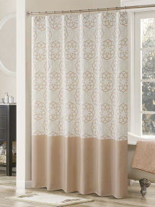 Elegant European Style Thickened Polyester Bath Curtain Waterproof Mold Proof Bathroom Partition Curtain Dry Wet Separation