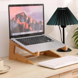 Miumiu Wood Laptop Stand for Desk Laptop Cooling Stand Riser Holder Portable Laptop Stands Lifter