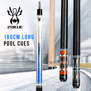 ZOKUE Lengthened Billiard Pool Cue Stick 160cm Length 12.75mm Red Tiger Tip Pool Cue Maple Shaft Stick Radial Joint Kit for Tall Man