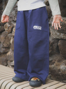 Blue Straight Leg Loose Long Pants Wide Leg Pants for Girls Childrens Versatile Autumn New Style Design Sensation Kids Clothes