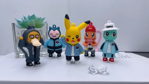 Pokemon Pikachu Anime Cute Key Chain Cute Gift Key Ring Key Holder Creative Silicone Bag Ornament Gift