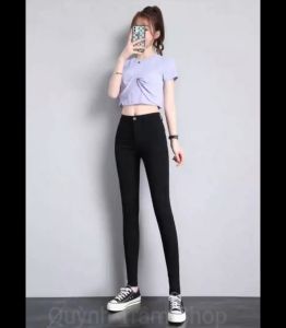 Quần Tregging Kaki Dài Nữ Co Giãn Mạnh Màu Đen Có Size Đại