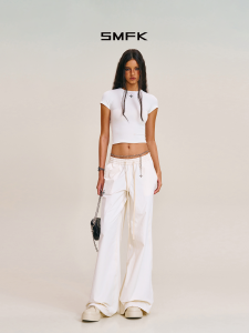 SMFK | Outdoor Tower Cross Statue Wide Leg Casual Pants