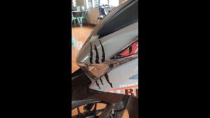 Battle Scar Sticker Decal For Honda Beat FI V3 2024 Model Black Design