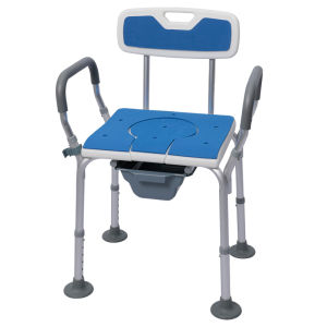 Aluminum Alloy Foldable Bathing Shower Chair Elderly Toilet Seat Stool Adjustable Height Wide Home Use Bath Chair for Seniors