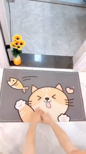 1pc Bathroom Mat Diatomite Mat Kitchen Rug Non Slip Bath Mat Quick Drying Absorbent