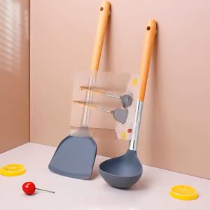 Wooden Handle Silicone Spatula Non-Stick Pan High Temperature Resistant Cooking Spatula For Stir-fry