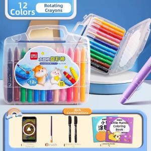 deli | Washable Rotating Oil Pastel Safe Children Art Big Capacity